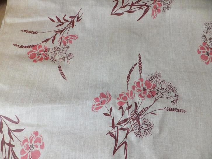 vintage zeil bloem 60s kleed hobby 135x200 groot stuk hobby, Hobby en Vrije tijd, Stoffen en Lappen, Verzenden