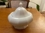 Vintage Witte Keramische Sauskom of Juskom met Deksel 521, Huis en Inrichting, Ophalen of Verzenden, Zo goed als nieuw, Kom(men)