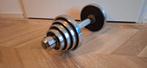 Verstelbare gietijzeren dumbell tot 15kg, Sport en Fitness, Fitnessmaterialen, Ophalen of Verzenden, Zo goed als nieuw, Dumbbell
