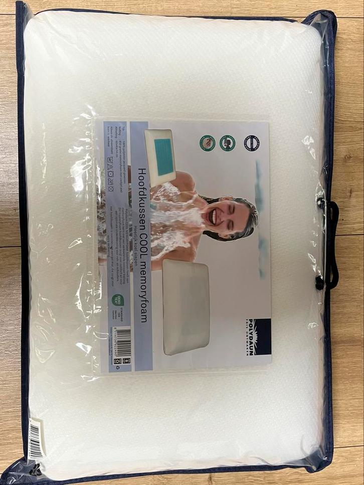 Cool Memoryfoam Hoofdkussen - Nieuw!, Huis en Inrichting, Slaapkamer | Beddengoed, Nieuw, Kussen, Eenpersoons, Wit, Ophalen of Verzenden