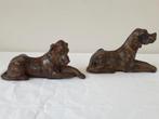 Twee gietijzeren beeldjes Labradors., Verzamelen, Beelden en Beeldjes, Ophalen of Verzenden, Zo goed als nieuw