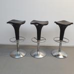 Set van 3x Barkrukken Rexite Zanzibar - zwart kunststof, Huis en Inrichting, Kunststof, Gebruikt, In hoogte verstelbaar, Ophalen of Verzenden