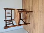 driehoeksstoeltje, eiken, met biezen zitting, Huis en Inrichting, Stoelen, Ophalen, Gebruikt, Bruin, Eén