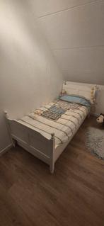 Kinder / tiener bed Amalia wit, Ophalen, 90 cm, Eenpersoons, Wit