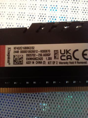 Te koop, 2x16GB Kingston Fury 'Beast' beschikbaar voor biedingen