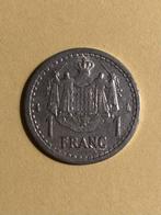 1 franc Louis II. Monaco., Postzegels en Munten, Munten | Europa | Niet-Euromunten, Ophalen of Verzenden, Losse munt, Overige landen