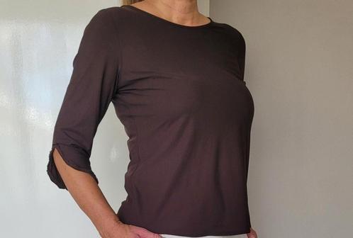 Studio Anneloes top S Travelstof Donkerbruin, Kleding | Dames, Tops, Zo goed als nieuw, Maat 36 (S), Bruin, Lange mouw, Ophalen of Verzenden