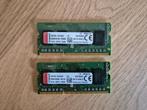 Kingston 4GB (2x2) 1.333MT/s DDR3 (SODIMM), 1.333MT/s, 4 GB, Ophalen of Verzenden, Laptop