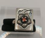 Vintage zilveren ring maat 17  geoxydeerd zilver bloem, Ophalen of Verzenden, Zo goed als nieuw, 17 tot 18, Dame