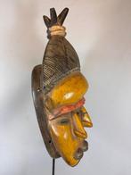 250933 Afrikaans 3 gezichten Baule masker uit Iv. Coast., Antiek en Kunst, Ophalen of Verzenden