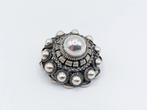Zilveren Zeeuwse knop broche, klederdracht., Sieraden, Tassen en Uiterlijk, Gebruikt, Info@zilverwebsite.nl, Verzenden, Minder dan 4 cm