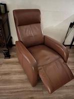 Bruin leren relax fauteuil, Ophalen, Zo goed als nieuw, 75 tot 100 cm, Leer