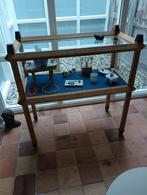 Handgemaakte Eiken vitrinekast met Wenge accenten., Huis en Inrichting, Ophalen, Eikenhout, 100 tot 150 cm, 150 tot 200 cm