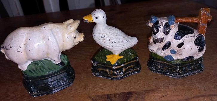 vintage gietijzeren deurstoppers, Huis en Inrichting, Woonaccessoires | Deurstoppers, Gebruikt, Ophalen of Verzenden