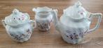 Oude brocante suikerpot, melkkannetje en thee (koffie) pot, Antiek en Kunst, Antiek | Servies los, Ophalen of Verzenden