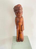 Groot oud houten beeld Azie. Man met boek en stok.48 cm., Antiek en Kunst, Ophalen