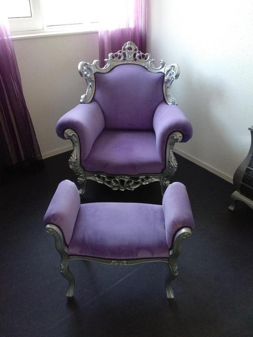 Fauteuil paars, Huis en Inrichting, Fauteuils, Zo goed als nieuw, Stof, 75 tot 100 cm, Minder dan 75 cm, Ophalen