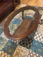 Salontafel eiken met glazen bovenkant, Huis en Inrichting, Tafels | Salontafels, Ophalen, 100 tot 150 cm, 50 tot 100 cm, Zo goed als nieuw