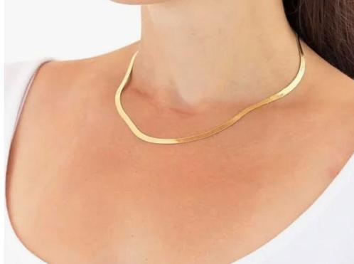 Gouden herringbone ketting, Sieraden, Tassen en Uiterlijk, Kettingen, Zo goed als nieuw, Goud, Goud, Ophalen of Verzenden
