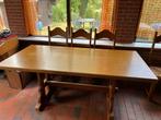 Eiken tafel met 6 stoelen, Ophalen, Gebruikt, Eikenhout, 50 tot 100 cm
