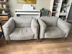 Moet nu weg: 2 fijne fauteuils lichtgrijs i.z.g.s. € 200!, Huis en Inrichting, Fauteuils, Gebruikt, Modern strak landelijk, 75 tot 100 cm