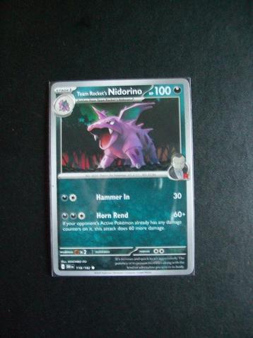 2760. Nieuwe Pokemon Kaart TEAM ROCKET's NIDORINO (118/182) beschikbaar voor biedingen