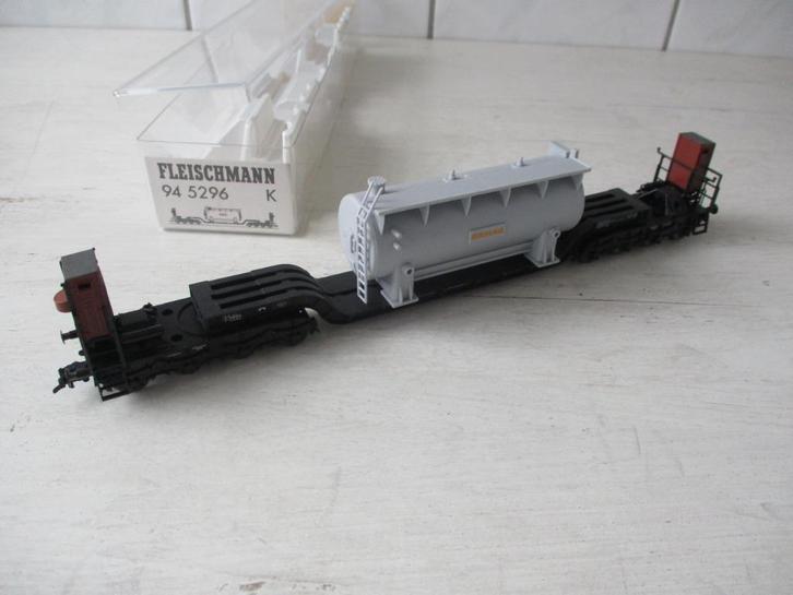 Fleischmann Dieplader met Demag Ketel DB no 94 5296 K, Hobby en Vrije tijd, Modeltreinen | H0, Zo goed als nieuw, Wagon, Gelijkstroom