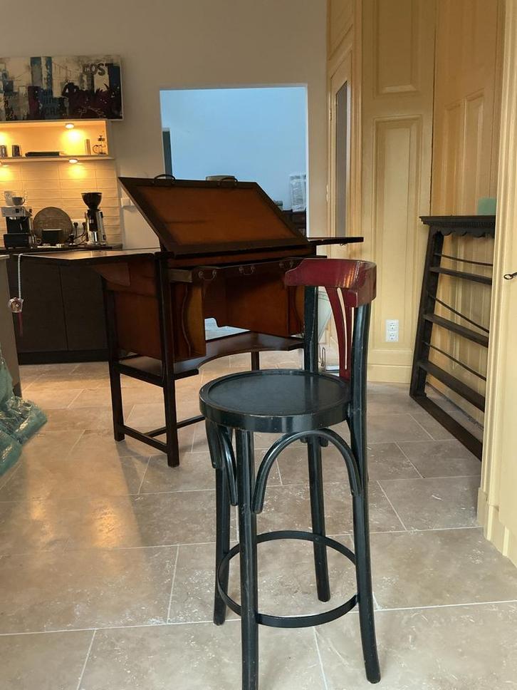 Uniek vintage bureau/tekentafel + stoel - jaren 70, Antiek en Kunst, Antiek | Meubels | Tafels, Ophalen