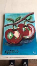 Appel schilderij met glitter, Antiek en Kunst, Ophalen