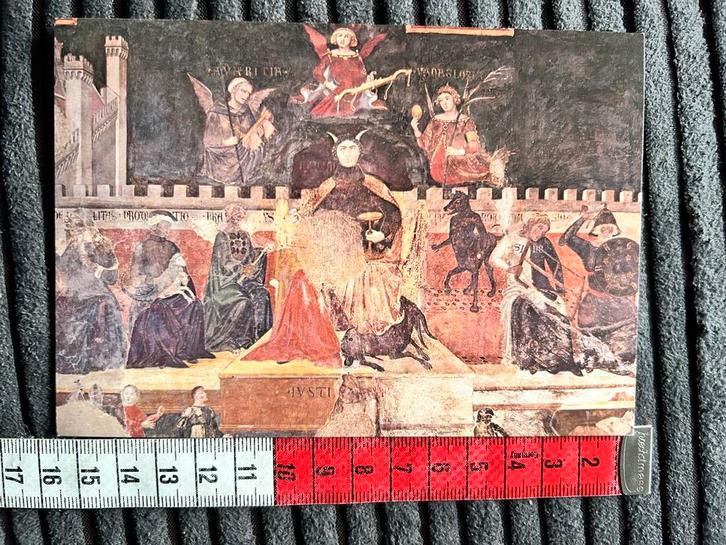 2. Kunstkaart Ambrogio Lorenzetti, Verzamelen, Ansichtkaarten | Themakaarten, Ongelopen, 1980 tot heden, Ophalen of Verzenden