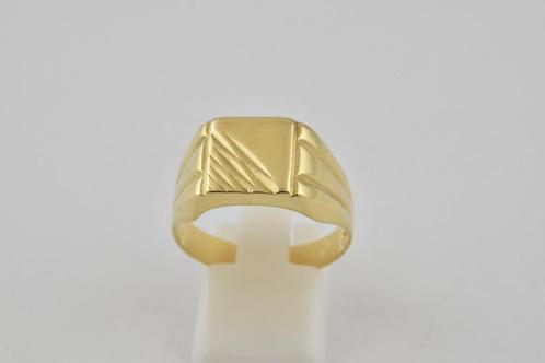 14 karaat gouden zegel ring 616-G, Sieraden, Tassen en Uiterlijk, Ringen, Gebruikt, Heer, 20 of groter, Goud, Goud, Ophalen of Verzenden