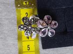 Antieke zilveren klem ring dubbel bloem 17 - 17,5 mm, Sieraden, Tassen en Uiterlijk, Ringen, Met edelsteen, Gebruikt, 17 tot 18