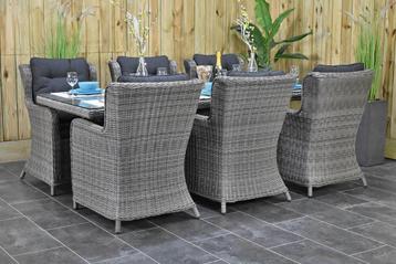 Menorca 225 Tafel met 6 Delano Dining Tuinstoelen Natural Gr beschikbaar voor biedingen