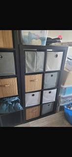 Kallax 4x2 zwart/bruin, Ophalen, Zo goed als nieuw, 25 tot 50 cm