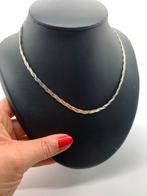 T506 Prachtige zilveren ketting gevlochten, Ophalen of Verzenden, X, Zilver, Zilver