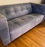 Gelderland bank. Suede / leer. Gecapitonneerde bank blauw, Ophalen, Gebruikt, 150 tot 200 cm, Tweepersoons