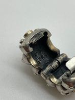 Z874 Pandora Salmon Fusion clip bedel met 14k goud, Pandora, Ophalen of Verzenden, X, Zilver