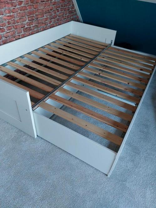 Bedbank met lades, mogelijkheid tot 2persoonsbed, Huis en Inrichting, Slaapkamer | Bedden, Zo goed als nieuw, Eenpersoons, 80 cm