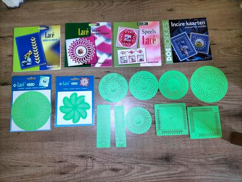 Lacé,  4 boekjes +11mallen, zelf kaarten maken,kerst,va €1,-, Hobby en Vrije tijd, Kaarten | Zelf maken, Zo goed als nieuw, Pons of Mal