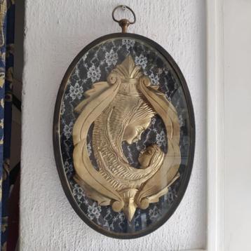 Ingelijste madonna/maria  met kind  beschikbaar voor biedingen