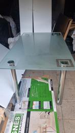 Glazen tafel 160x90, Ophalen, Gebruikt, 50 tot 100 cm, 150 tot 200 cm