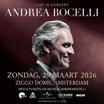 Concert Andrea Bocelli 2 tickets Ziggo Dome 29 maart 2026 beschikbaar voor biedingen