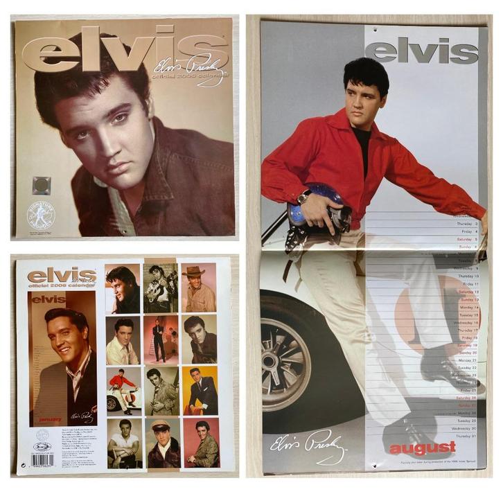 Elvis Presley - 5 vintage kalenders, Verzamelen, Muziek, Artiesten en Beroemdheden, Gebruikt, Overige typen, Ophalen of Verzenden