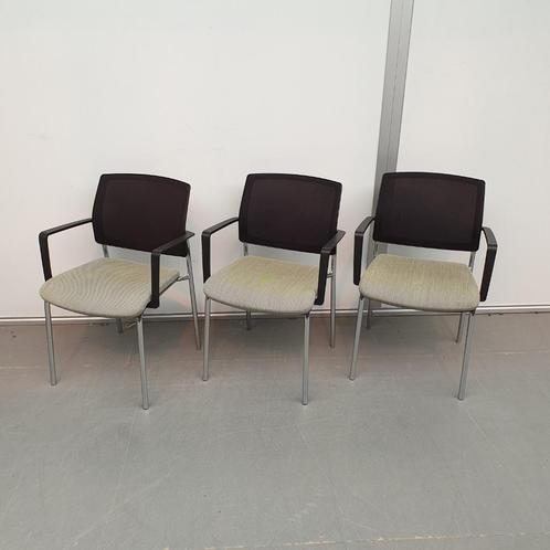 Gispen stapelstoelen kantoorstoel met grijze stof, Huis en Inrichting, Stoelen, Gebruikt, Eén, Stof, Grijs, Ophalen
