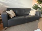 Montel 2.5 en 3 zits bank Antraciet leer, Ophalen, Zo goed als nieuw