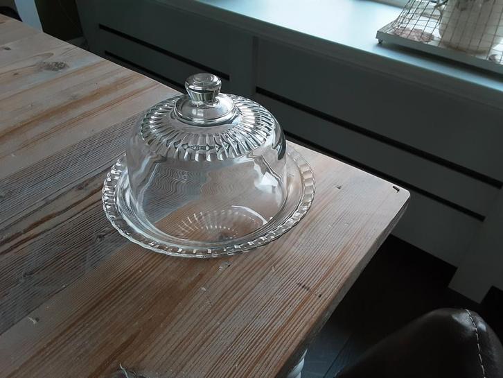 Franse stolp met schotel. Arcoroc France., Huis en Inrichting, Woonaccessoires | Stolpen, Zo goed als nieuw, Ophalen of Verzenden