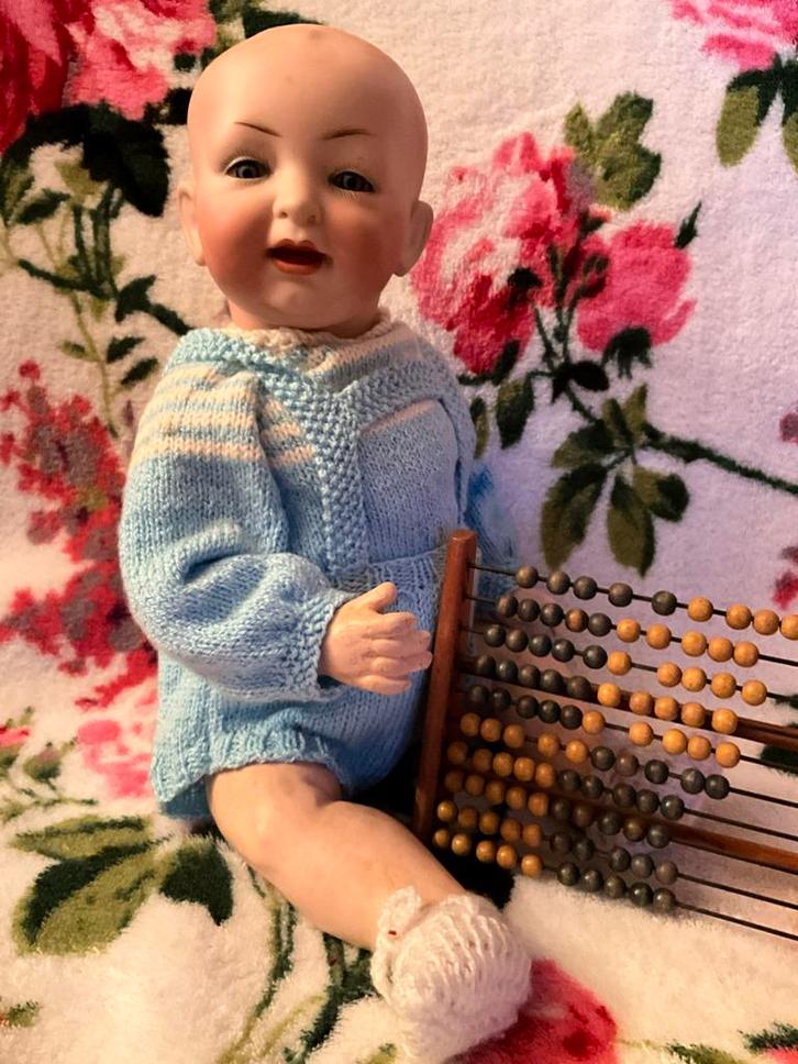 Antieke Kaiserbaby Simon&Halbig pop met open gesloten mond, Antiek en Kunst, Antiek | Speelgoed, Ophalen of Verzenden