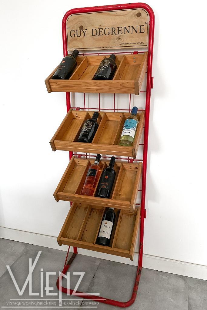 Vintage, industrieel winkelrek, wijnrek, bestek display, Verzamelen, Retro, Huis en Inrichting, Ophalen