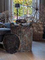 Stoere landelijke leemmand / mand, Huis en Inrichting, Ophalen, Gebruikt, Rechthoekig, Riet