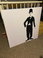 Charlie Chaplin Canvas schilderij, 75 tot 100 cm, Overige typen, Zo goed als nieuw, Ophalen
